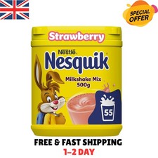 Nesquik Strawberry Flavoured Milkshake Powder, with Vitamin D 500g Tub Pack of 1