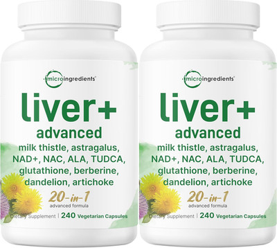 Liver Advanced+ 480 Veggie Caps 20-in-1 Milk Thistle NAC TUDCA Complex