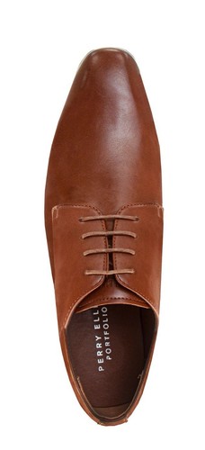 Perry Ellis Men's Lace-up Faux Leather Dress Shoes, Brown, New in Box Size 11 - Picture 4 of 4