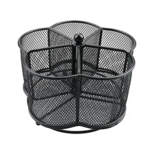 360° Rotating Silverware Utensil Caddy Holder  5 Compartment Whirling Utensil H