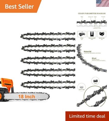 Versatile 5 Pack 18 Inch Chainsaw Chains - 3/8'' LP Pitch & Low Vibration