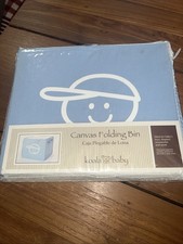 Koala Baby Canvas Folding Bin Baby Boy Blue 11.5  X 9  X 10.5  Sturdy Bottom H1