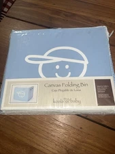Koala Baby Canvas Folding Bin Baby Boy Blue 11.5” X 9” X 10.5” Sturdy Bottom H1