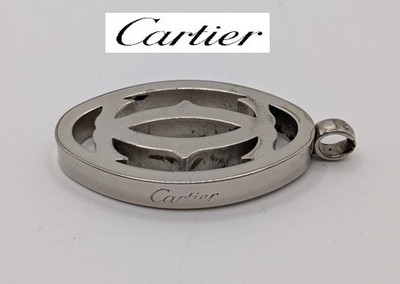Cartier 2C Silver Color Logo Charm Pendant Top Only Japan Near