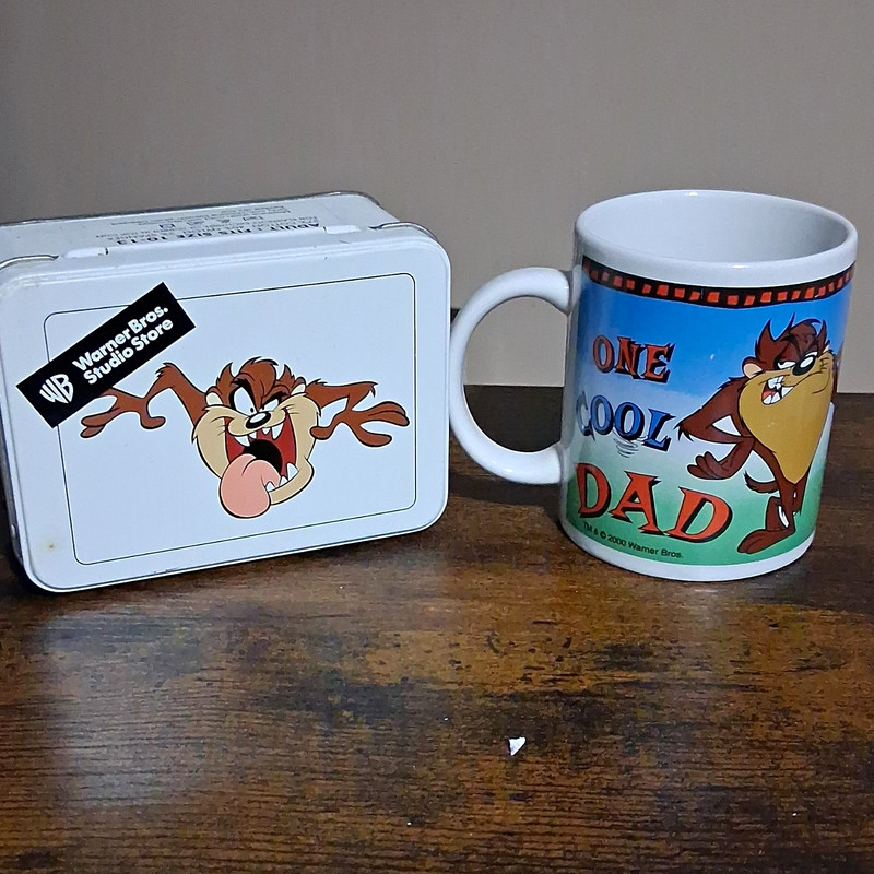 Warner Bros. Studio Store Mug and socks in tin new never used