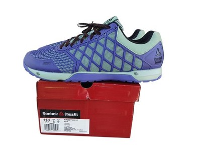 Reebok Crossfit Nano 4.0 Shoes Mens 11.5 Lace Up Sneaker Workout Purple/Green