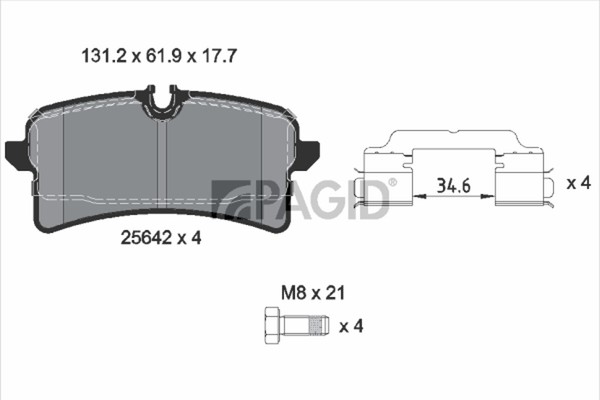 Pagid Bremsbelagsatz Scheibenbremse T2370N FüR Porsche Macan 95B 95BAU1 Gts Awd-image