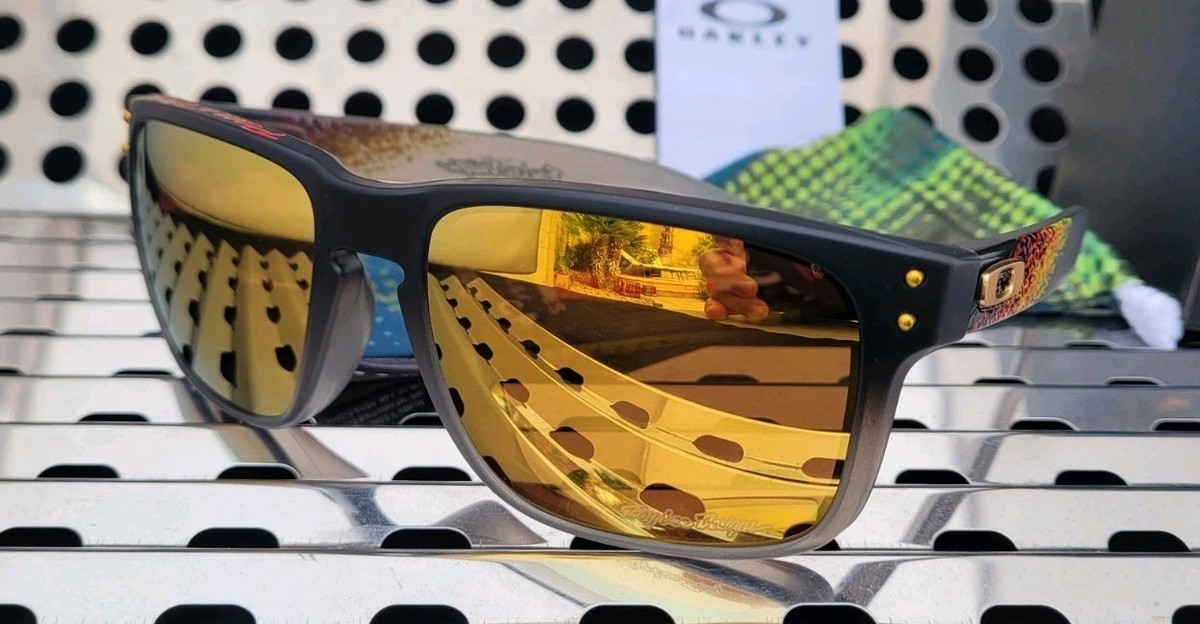 New Oakley HOLBROOK Troy Lee 9102-AH55 Sunglasses Black Fade/Prizm