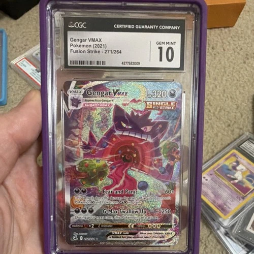 Pokémon Gengar VMAX Secret Rare Alternate Art Holo CGC 10 Fusion Strike 271/264