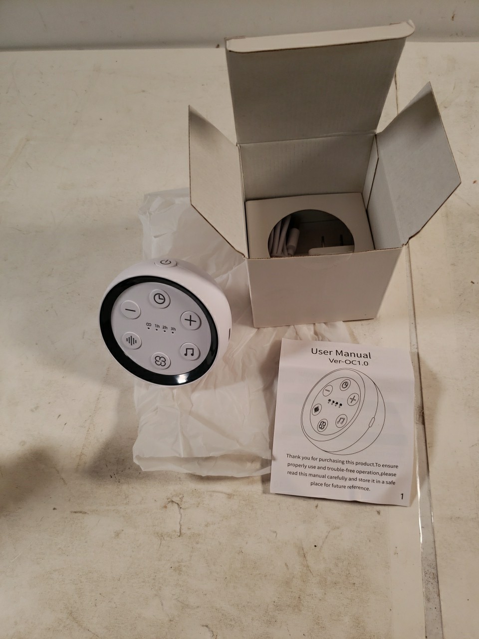 SoundMe White Noise Sleep Sound Machine With 36 Volume Levels, White SWN-OC2