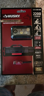 #ad HUSKY 2200 Lumens Dual Power Autofocusing Headlamp New $32.00