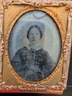 1855-60's AMBROTYPE-Striking Portrait of Young Woman-Brass Mat cross hatch case — photo 2
