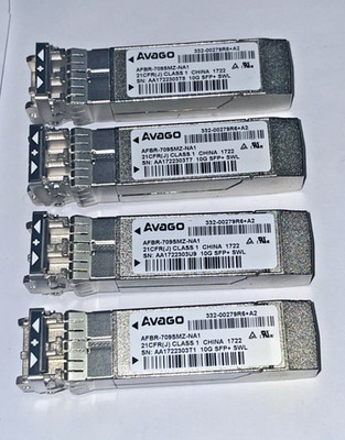 4 x NetApp Avago AFBR-709SMZ-NA1 10G FC SFP+ SWL Transceiver Module 332-00279R6