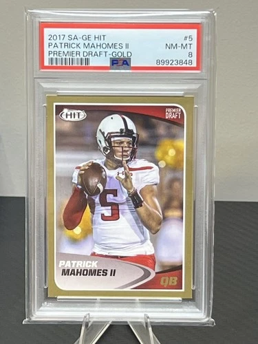 Patrick Mahomes II 2017 SAGE HIT Premier Draft Gold #5 PSA 8 Rookie RC Chiefs!!!