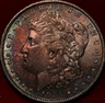 Uncirculated 1883-O New Orleans Mint Silver Morgan Dollar with Color