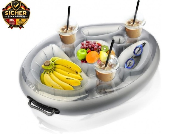 Aufblasbarer GeträNkehalter Schwimmender, 2In1-GeträNke Und Snackhalter Poolbar-image