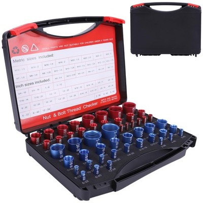 50 PCS Nut Bolt Thread Checker 27 Standard 23 Metric Gauge Size Finder