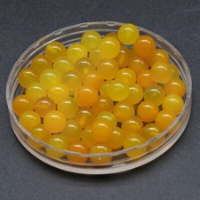 50pcs Natural Yellow Agate Stone Half Drilled Hole Beads 8mm Round Ball DIY