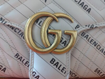 GUCCI × BALENCIAGA Chain Shoulder Bag Purse The Hacker White GUCCI × BALENCIAGA Chain Shoulder Bag Purse The Hacker White