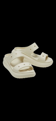Crocs Crush Platform Sandals Womens 8 Bone Natural Slip On Comfort Chunky Shoes - 第 1/6 張圖片
