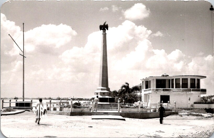 RPPC Postcard Monument Al Marino Marine Sailor Tampico Tamaulipas Mexico   14111