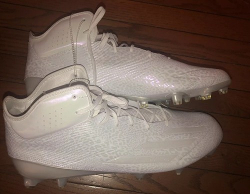 Adidas Men's Adizero Mid Football 🏉Cleats White 600001 Size 18 🏉 - Picture 7 of 12