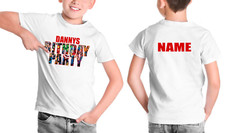 Camiseta Fiesta Cumpleaños Marvel Camiseta Personalizada "TU NOMBRE" Niños Adultos Camisetas