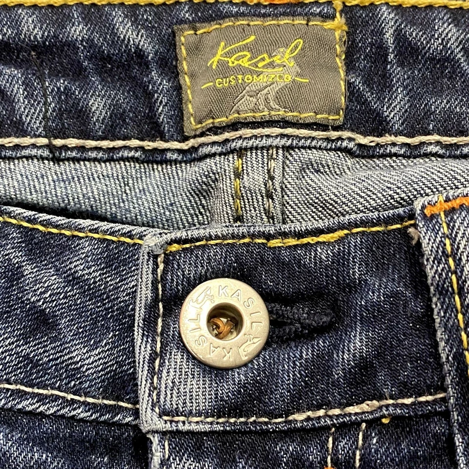 Kasil Pantalones Vaqueros Corte Bootcut Pierna Mujer Talla 27 Azul Oscuro Foto 2 de 4