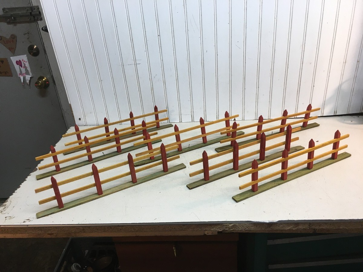 Vintage Christmas Wood Rail Fence Putz Train Display 7 Vintage Christmas Wood Rail Fence Putz Train Display 7