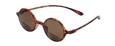 Calabria 721SB Flexies Round Sun Bi-Focal Reading Glasses w/Case Tortoise/Brown