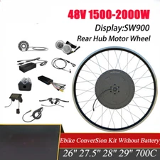 E-bike Conversion Kit 48V 1500/2000W Brushless Gearless Rear Hub Motor Wheel