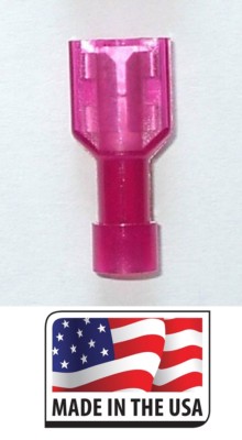 (100) Fully Insulated Red Female Nylon .250 Electrical Crimp Connector Terminal 