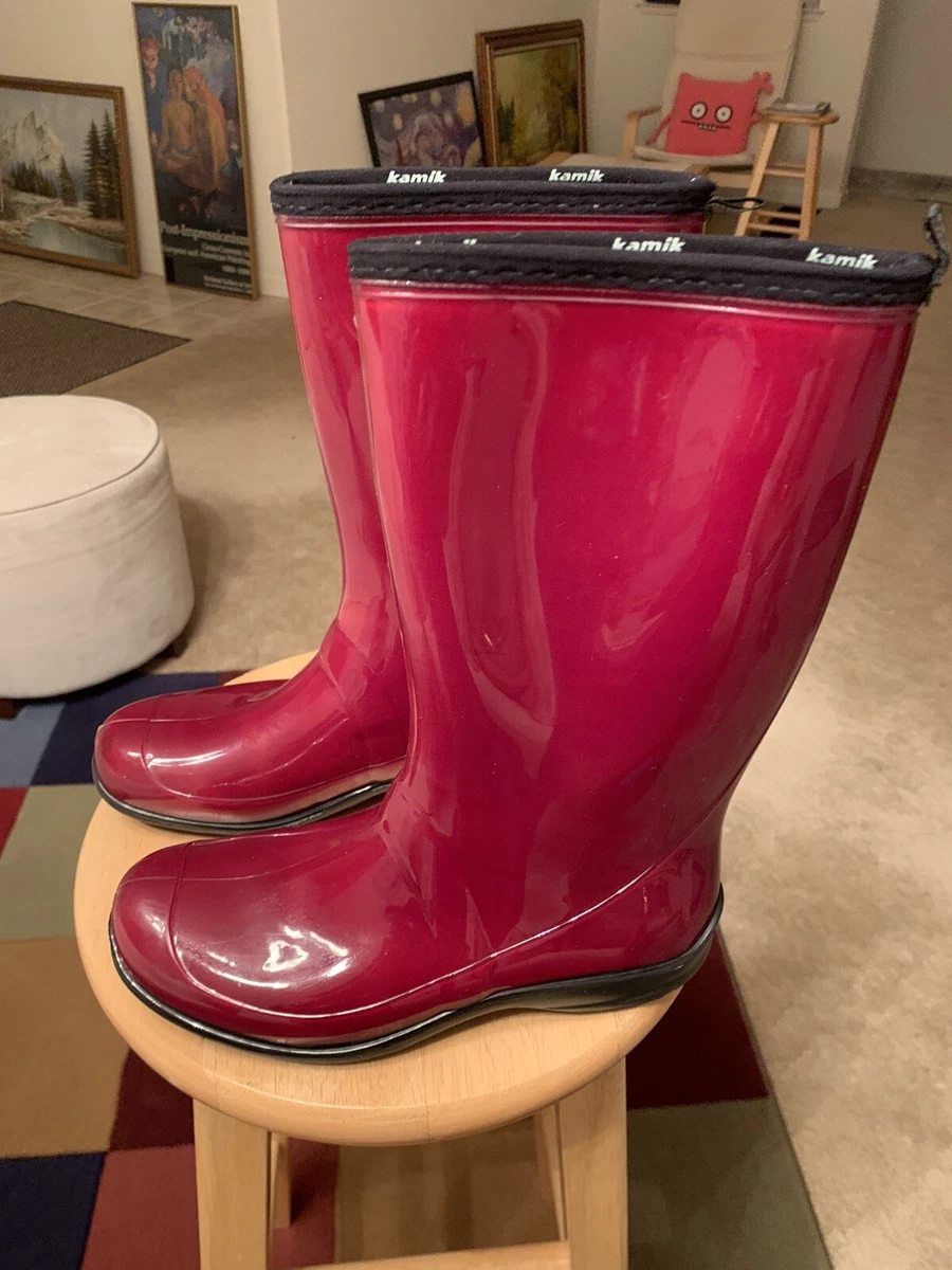 Maroon rain cheap boots