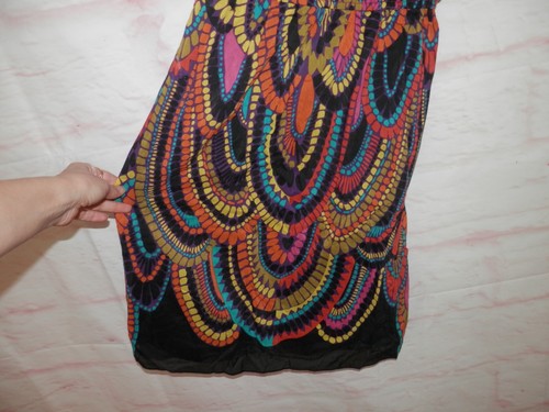 Aryeh Anthro Small Silk Blend 70's Inspired Geometric Empire Waist Dress 4714 - Picture 6 of 15