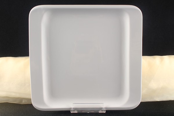 12X Teller Servierteller Flachteller Porzellan Weiß Gastronomiebedarf Ca.31X29Cm-image