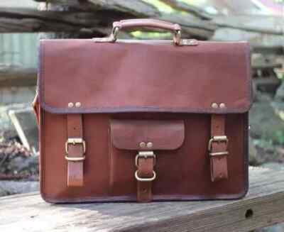 Vintage Leather Travel New Rucksack Brown Backpack Genuine Bag Satchel Laptop