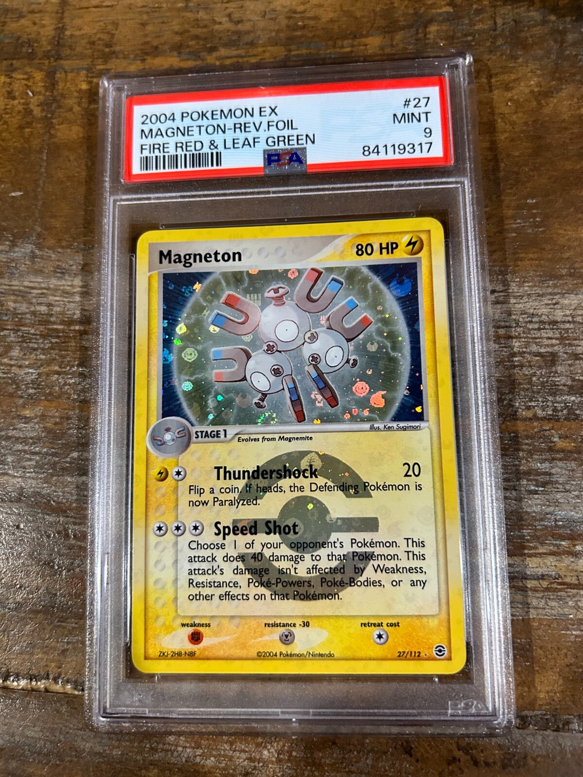 Pokemon 2004 EX Fire Red & Leaf Green MAGNETON Rev Foil #27 PSA 9 Mint RARE