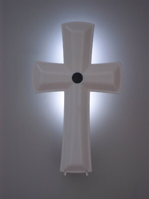 MEIRA Light Cross WHITE (motion sensor controlled 10'' illuminating wall cross)