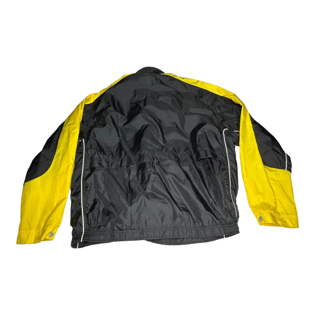 Vintage Nike Windbreaker Black Yellow Full Zip Jacket White Tag 90s Men s Large