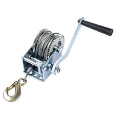 Manual Hand Winch Wire Rope Hook 800lbs 360kg 10m Trailer Hoist 2 Way 1 Speed