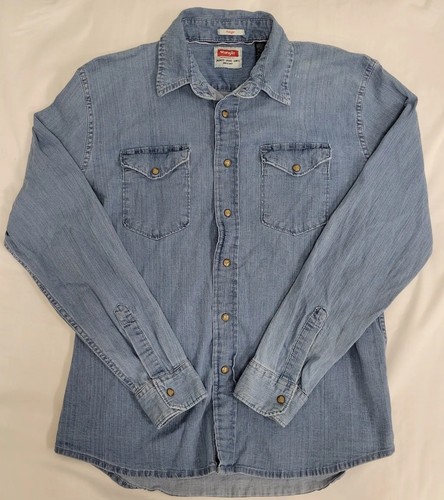Indigo Denim Western Pearl Snap Button 