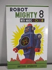VINTAGE Repro ROBOT MIGHTY 8 Tin Sign Popcorn 2008 Repro