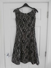 PHASE EIGHT BLACK AND CREAM LACE DETAIL DRESS STUNNING - UK SIZE 10 - NO TAGS