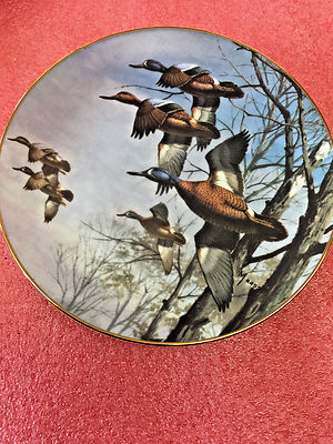BS8 vintage Danbury Mint MISTY MORNING  David Maass Ducks Taking Flight 1988 