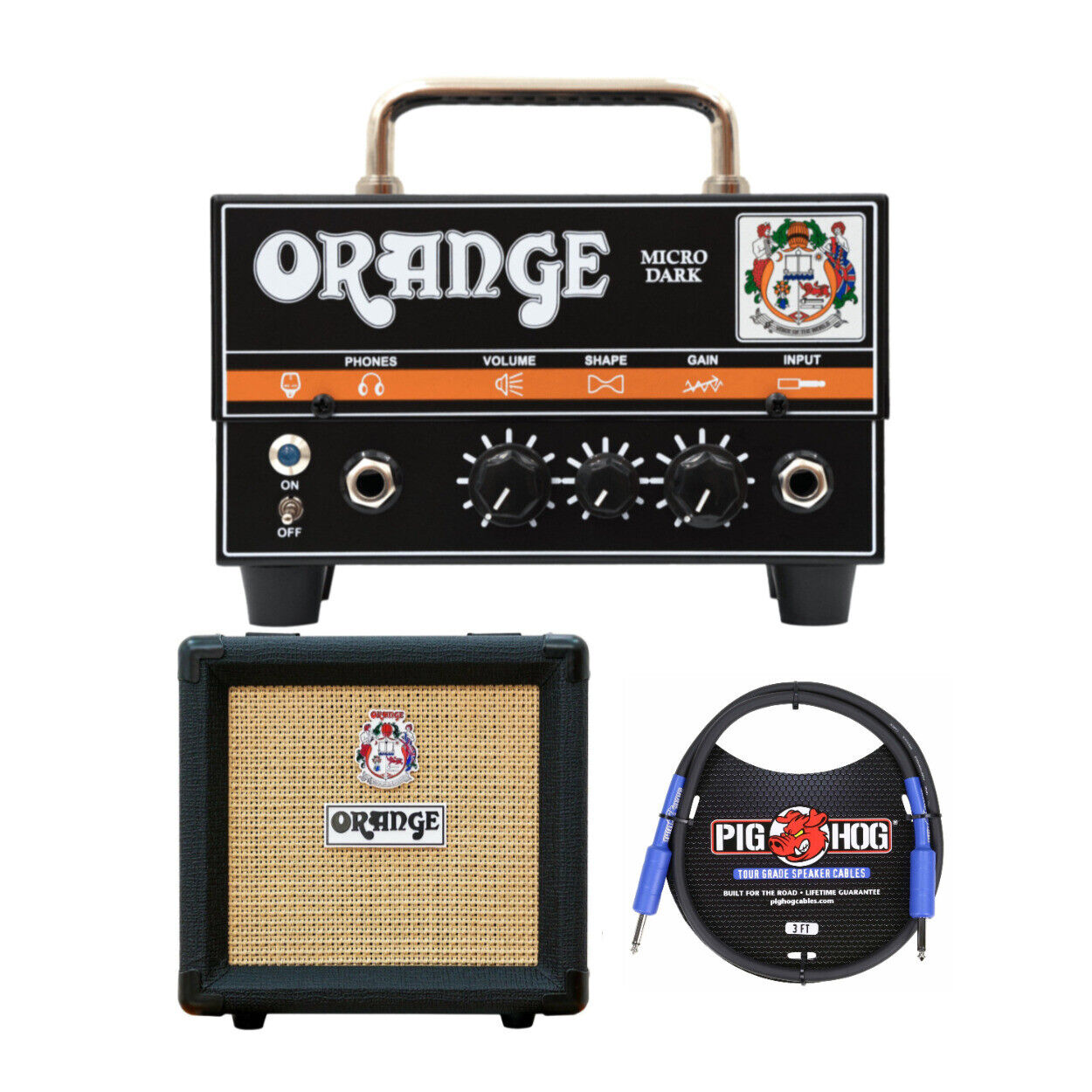 Orange Amps Micro Dark Terror 20 Watt Amp Head with Cabinet and TRS Cable