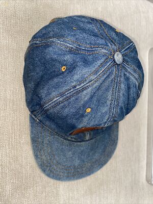 VINTAGE LEVIS DENIM CAP 1970 Leather Mens Womens Levi Strauss Hat