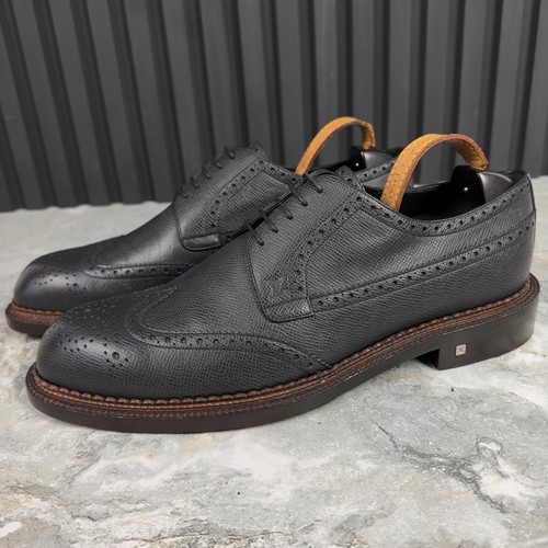 Abito Louis Vuitton Derby stringato grigio pelle taiga 9,5 LV 10,5 US 43,5 EUR - Foto 14 di 24