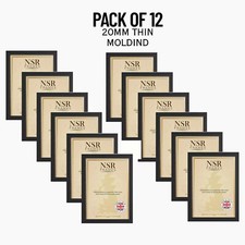Thin Molding 20mm Black (Pack Of 12 )Wooden Photo Poster Picture Frame All Sizes
