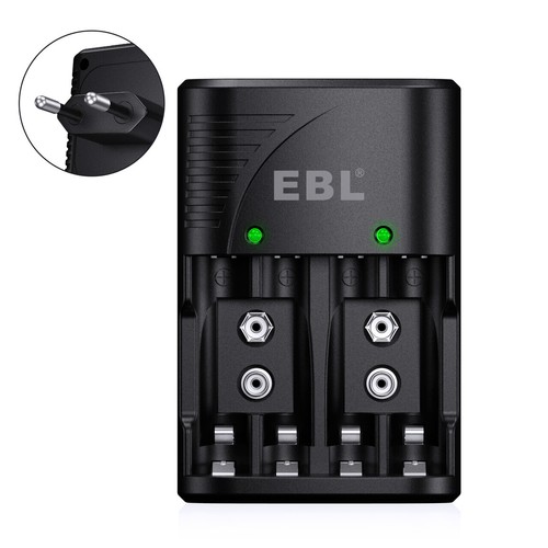 EBL Akku Ladegerät Akkuladegerät für AA AAA 9V Akkus NiMH Batterie ladegerät