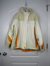 Nwt Outbrook Tan/white/orange Warm Fleece Lined Zip Front Coat Sz 16w/18w #300h